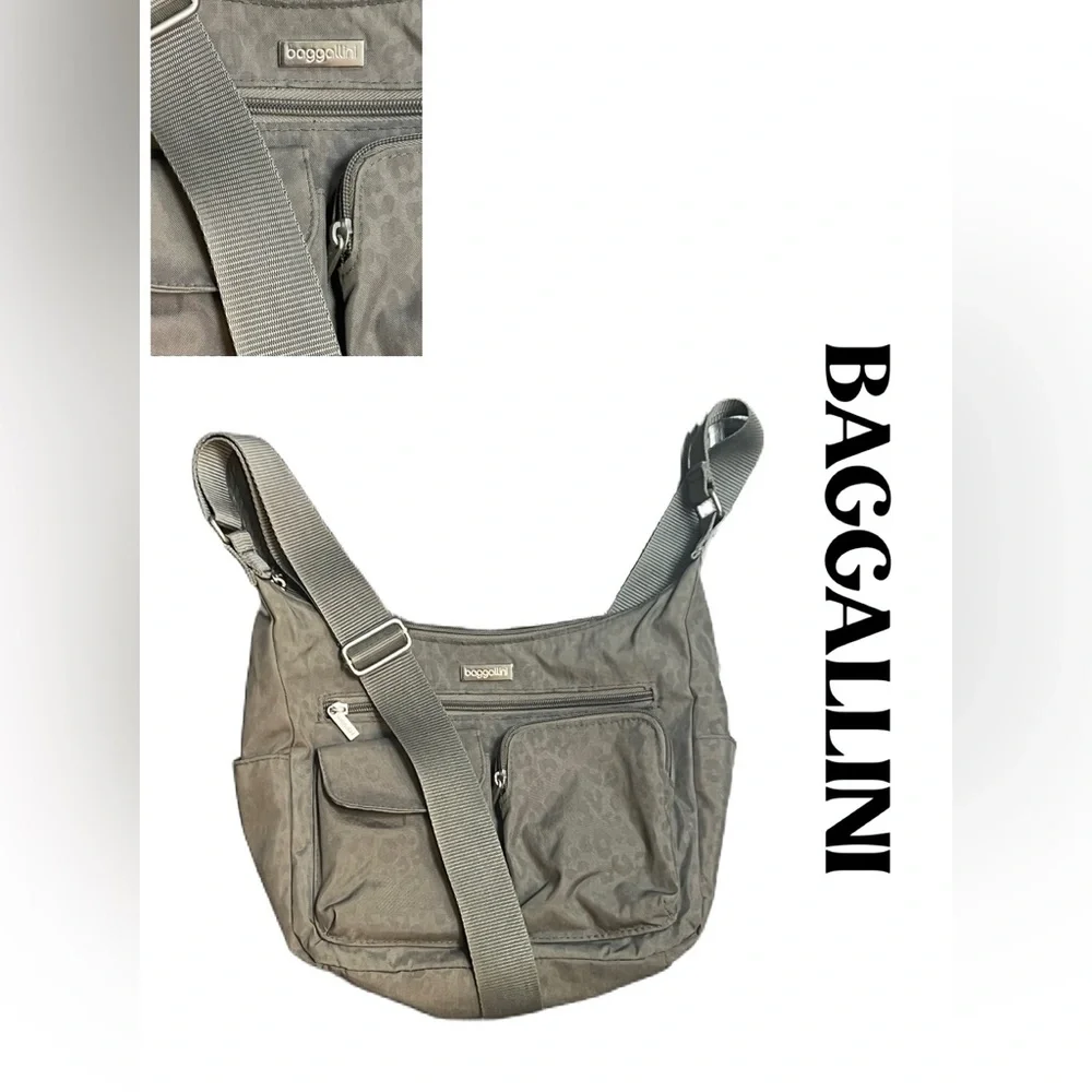 Baggallini Gray animal print Crossbody Bag